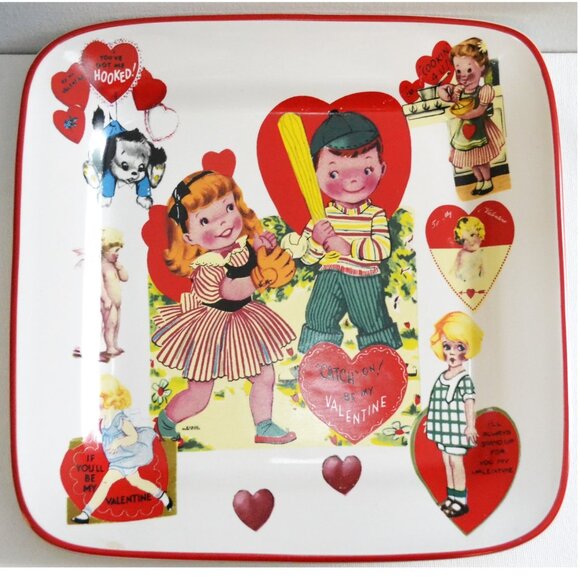 Vintage Rosanna Valentine Cards Serving Plate Home Decor Serveware Holiday - Picture 1 of 4